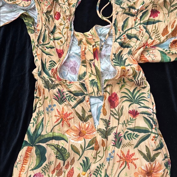 Farm RIO for Anthropologie Floral Yellow Jumpsuit - Picture 7 of 9